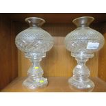 PAIR OF WATERFORD CRYSTAL TABLE LAMPS (BOTH NEED REWIRES)