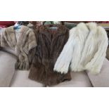 BAILEYS FOR FURS PERTH SHOULDER WRAP, SAGA FOX FUR JACKET AND D. H. EVANS OF LONDON LADIES FUR COAT