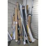 A large mixed collection of lengthy items to include various metal,