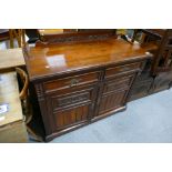 Edwardian carved mahogany 2 over 2 sideboard