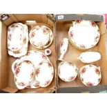 A large collection of Royal Albert Old Country Roses items to include dinner plates, side plates,