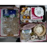 A mixed collection of ceramic items to include commemorative water jugs boxed Royal Albert items,