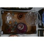 A mixed collection of items to include large cut glass flower bowls,