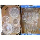 A mixed collection of quality cut glass items to include wine glasses, champagne flutes,