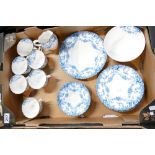A collection of Crown Staffordshire blue and white floral teaware to include cups, saucers,