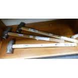 Three Hickory 7lb sledge hammers (3) This lot is either a catalogue return,