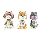 Lorna Bailey set of 3 limited edition cats.