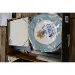 A collection of quality pottery plates including Aynsley, Coalport war planes, Wedgwood plates etc,