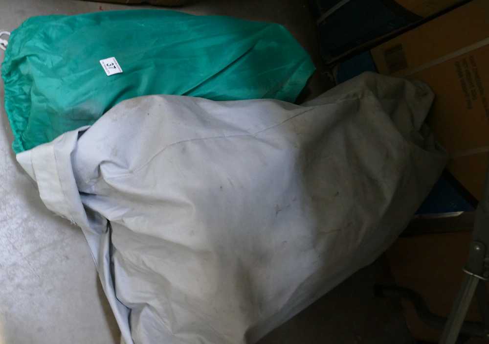 A large unbranded gazebo cover and an indoor multi coloured parachute (2) This lot is either a