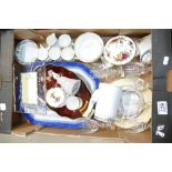 A mixed collection of items to include Coalport lady figures, Wedgwood glass, picture frame,