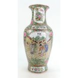 Large Chinese vase decorated all around with enamel colours,