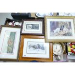 A mixed collection of framed prints with still life and floral imagery(4)