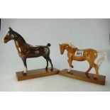 Beswick Palomino Stocky Jogging mare ( nip to ear ) 855 and Hackney Horse 1361,