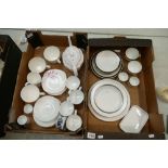 A mixed collection of ceramic teaware to include Waterford Araglin platinum cups, bowls,