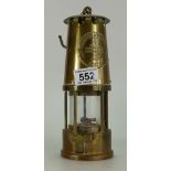 Brass type 6M and O Eccles safety miners lamp