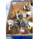 A collection of Beswick Pig Promenade figures comprising Daniel PP5, Andrew PP4, Richard PP8,