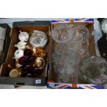A mixed collection of ceramic and glass items to include Wade miniature coffee set,