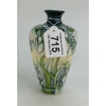 Moorcroft vase decorated with snowdrops, height 16.