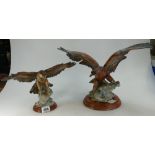 Two resin figures of birds of prey (2)