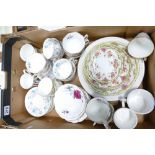 A collection of teaware to include Foley floral decorated items,