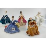 Royal Doulton lady figure Southern Belle HN2229 (foot missing, seconds) Jasmine HN2461,