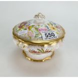 Hammersley pottery floral decorated lidded bowl Height 12cm