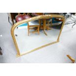 Large bevel edged gold effect over mantle mirror 92 x 142cm