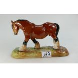 Royal Doulton 'Pride of the Shires' Draft Horse figure on ceramic base HN2564 one ear re stuck.