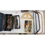 A mixed collection of tools to include, vintage woodworking tools,