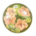 Moorcroft large fruit bowl decorated in the hibiscus design,
