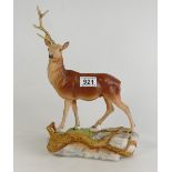 Beswick stag on rock 2629 (horn detached) marked Royal Doulton seconds