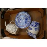 A mixed collection of ceramic items to include Spode Italian design large water jugs,