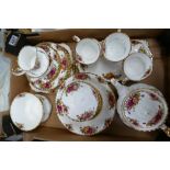 A collection of Royal Albert Old Country Rose teaset, fruit bowls,