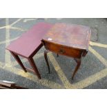 Burr walnut cross banded queen Anne table on cabriole legs with a single drawer and a small open