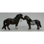 Beswick Shetland foal 1648 and Pony 1033(2)