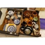 A mixed collection of ceramic items to include Woods Willow blue and white decorated part teaset,