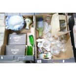 A mixed collection of items to include boxed Denby cutlery sets, Caithness art glass vase,
