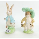 A large Royal Doulton Beswick Ware Beatrix Potter Peter Rabbit, Benjamin Bunny,