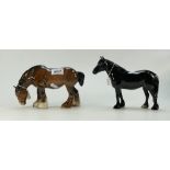 Beswick Grazing shire 1050 and Dales pony 1671 (both with restored ears) (2)