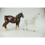 Beswick Shire horse 818 and Connemara pony 1641 (2)