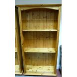 Modern stained pine bookcase