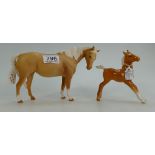 Beswick Palomino Foal 836 and matt Palomino mare 1812(2)