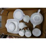 A collection of Wedgwood Dolphins teaware to include cups, saucers,
