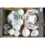 A collection of Copeland floral dinnerware,