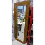 A bespoke large rectangular Pine framed mirror.