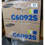 Two SAMSUNG Cyan toner cartridges CLT-C6092S (2) This lot is either a catalogue return,