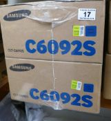 Two SAMSUNG Cyan toner cartridges CLT-C6092S (2) This lot is either a catalogue return,