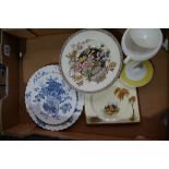 Four pieces of Clarice Cliff pottery dinnerware