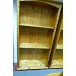 Modern stained pine bookcase