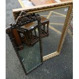 A large rectangular gilt framed mirror and other framed mirror (2)